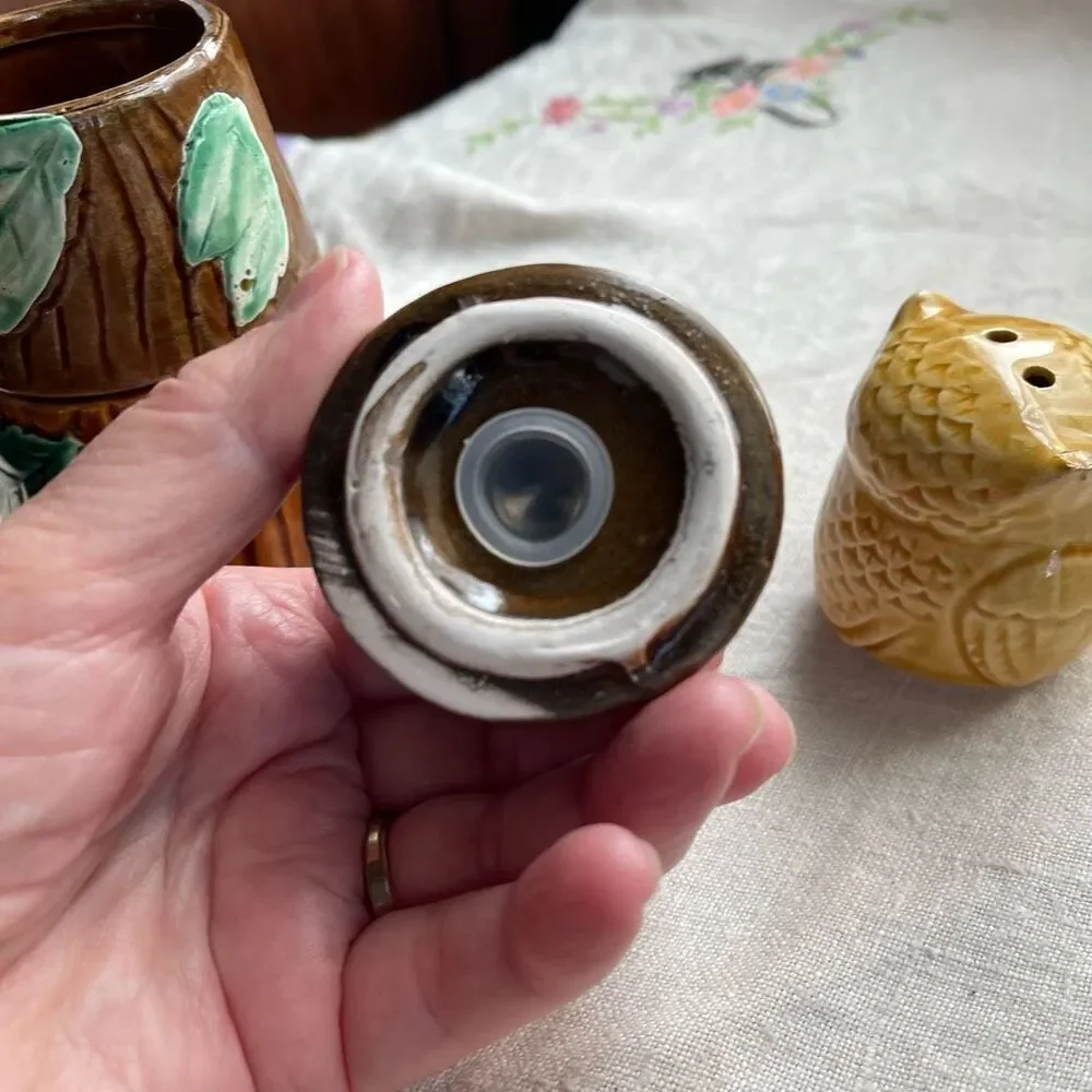 Midcentury Japan salt pepper creamer sugar stacked set repair